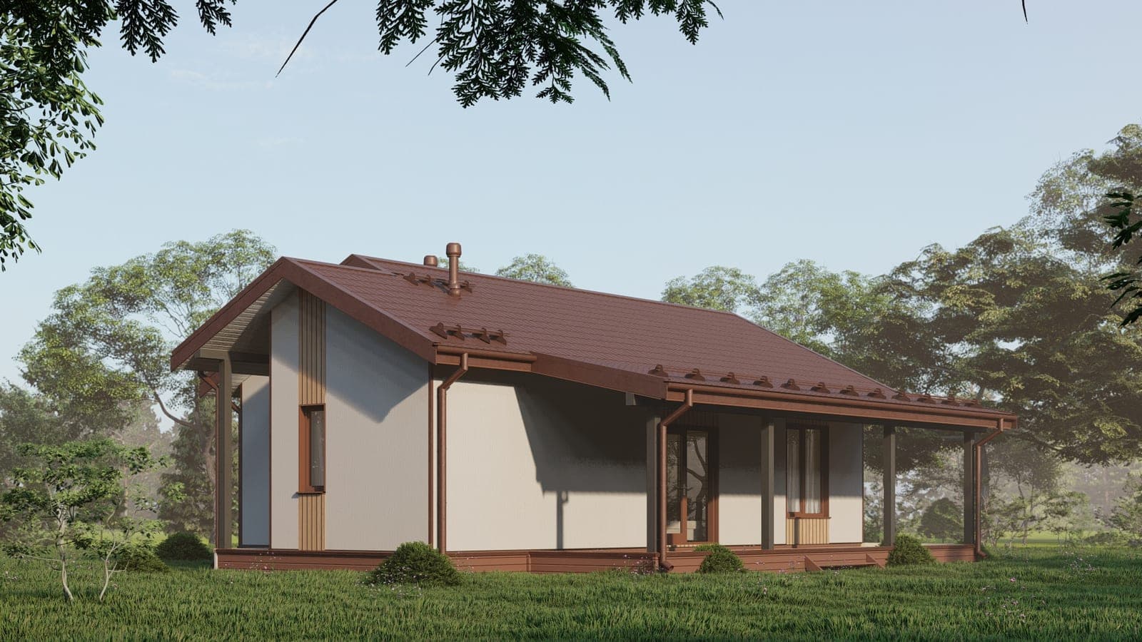 Проект Дом 70 70 м² — вид с заднего двора