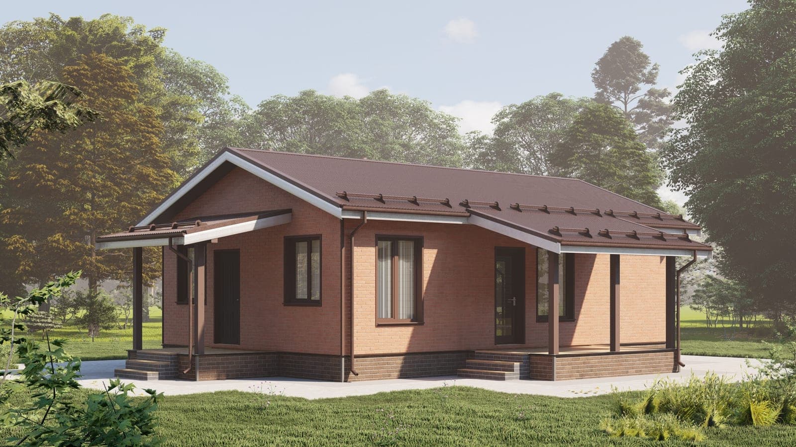 Проект Дом 72 72 м² — фасад СИП-дома, СИП-дом под ключ