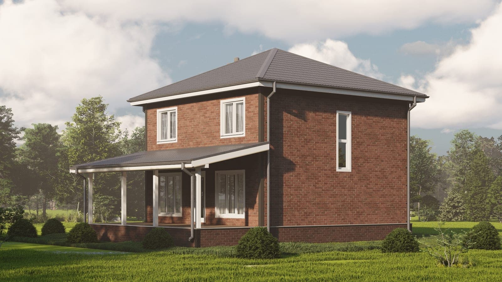 Проект Дом 72 72 м² — терраса и входная зона