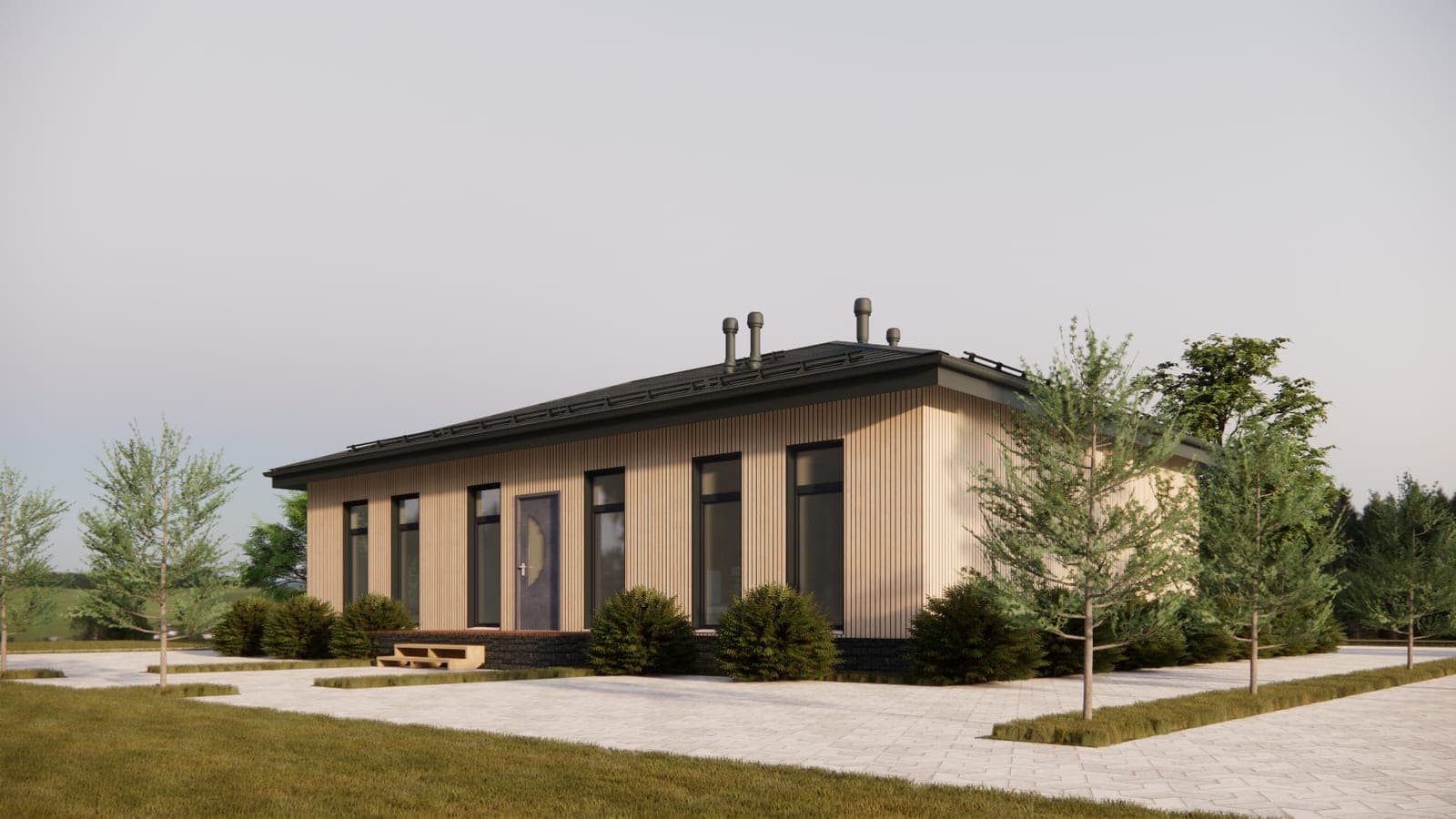 Проект Halden 128 м² — фасад СИП-дома, СИП-дом под ключ