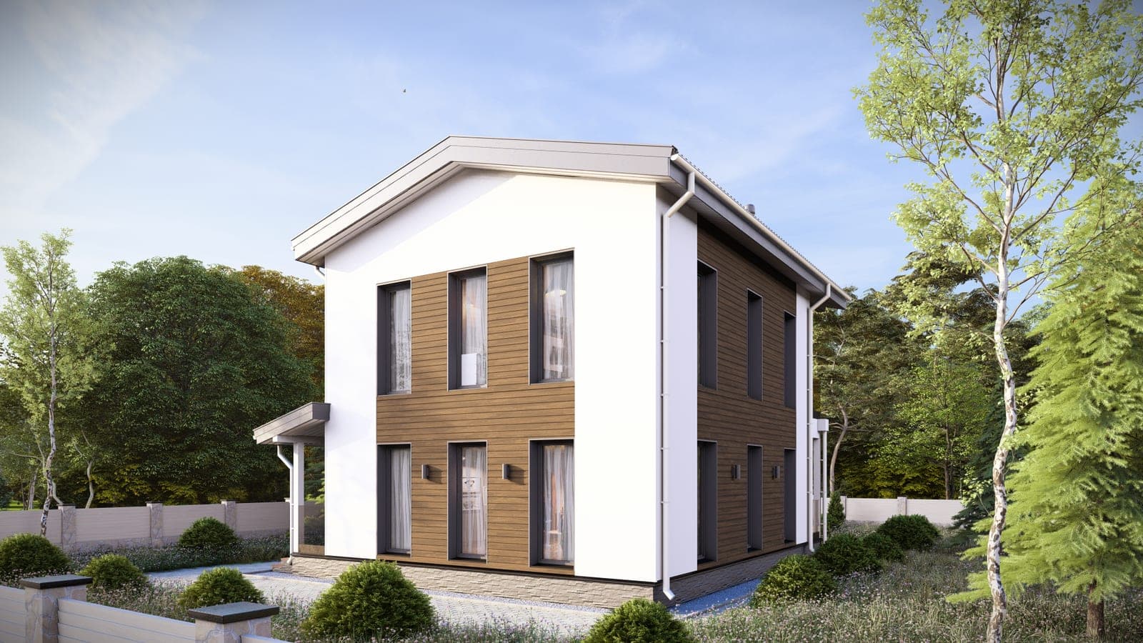 Проект Taiga 56 м² — фасад СИП-дома, СИП-дом под ключ