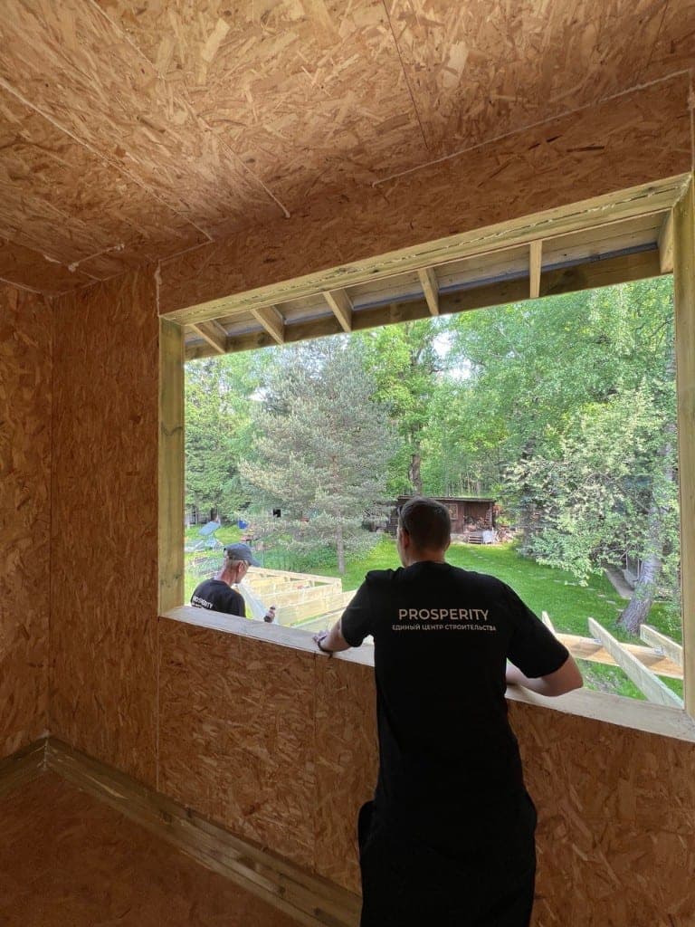 Строительство дома 130 м² в Кокошкино — каркас террасы