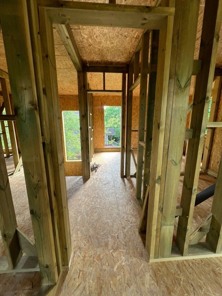 Строительство дома 130 м² в Кокошкино — навес для автомобилей