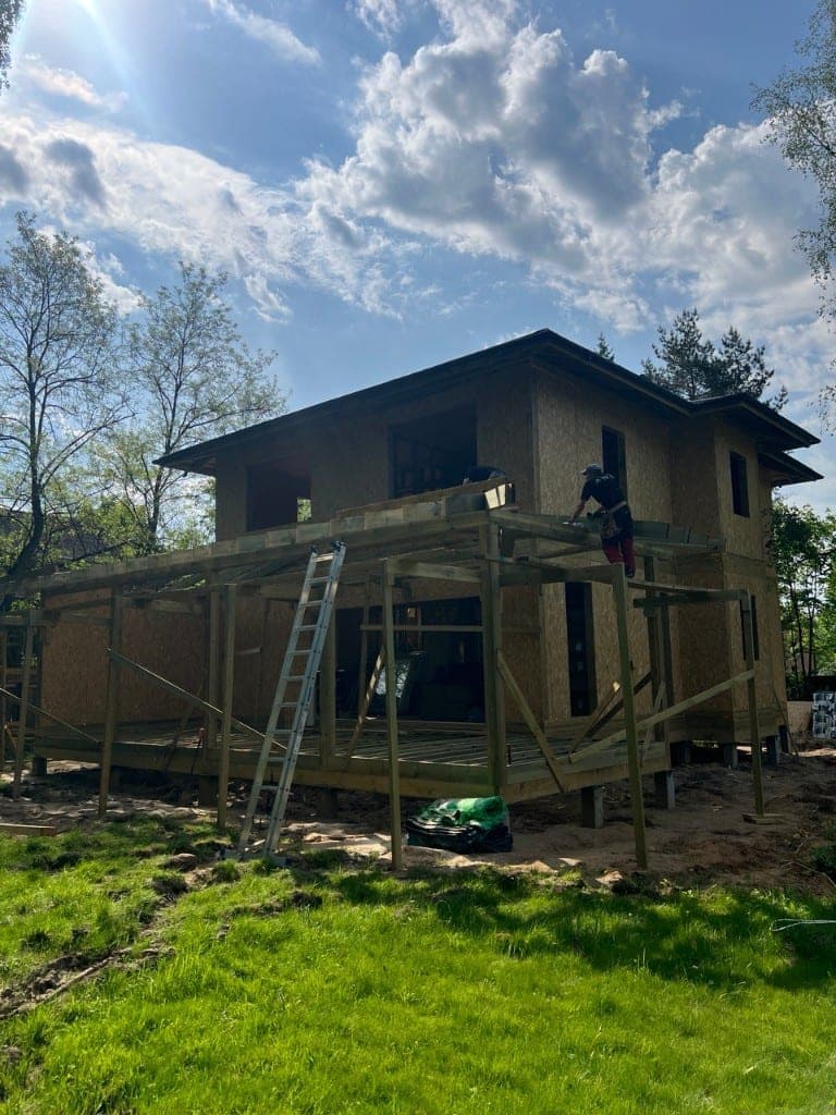 Строительство дома 130 м² в Кокошкино — монтаж кровли