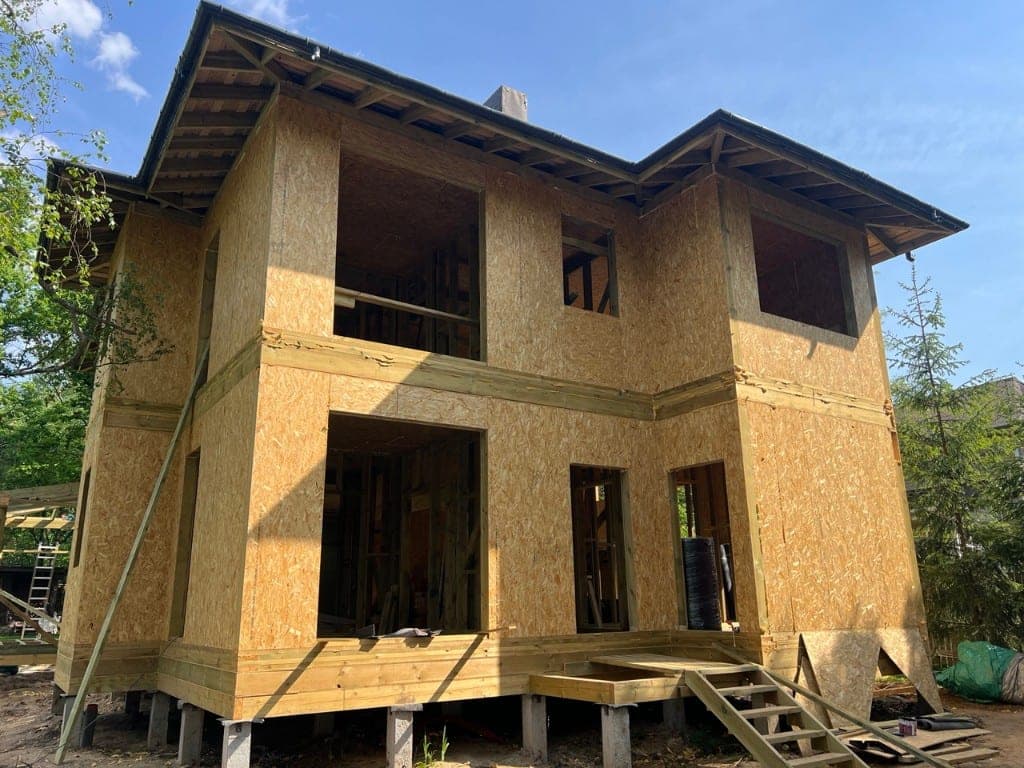 Строительство дома 130 м² в Кокошкино — финишные работы на участке